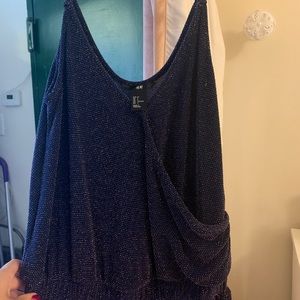 Dark blue gold sparkly jumpsuit